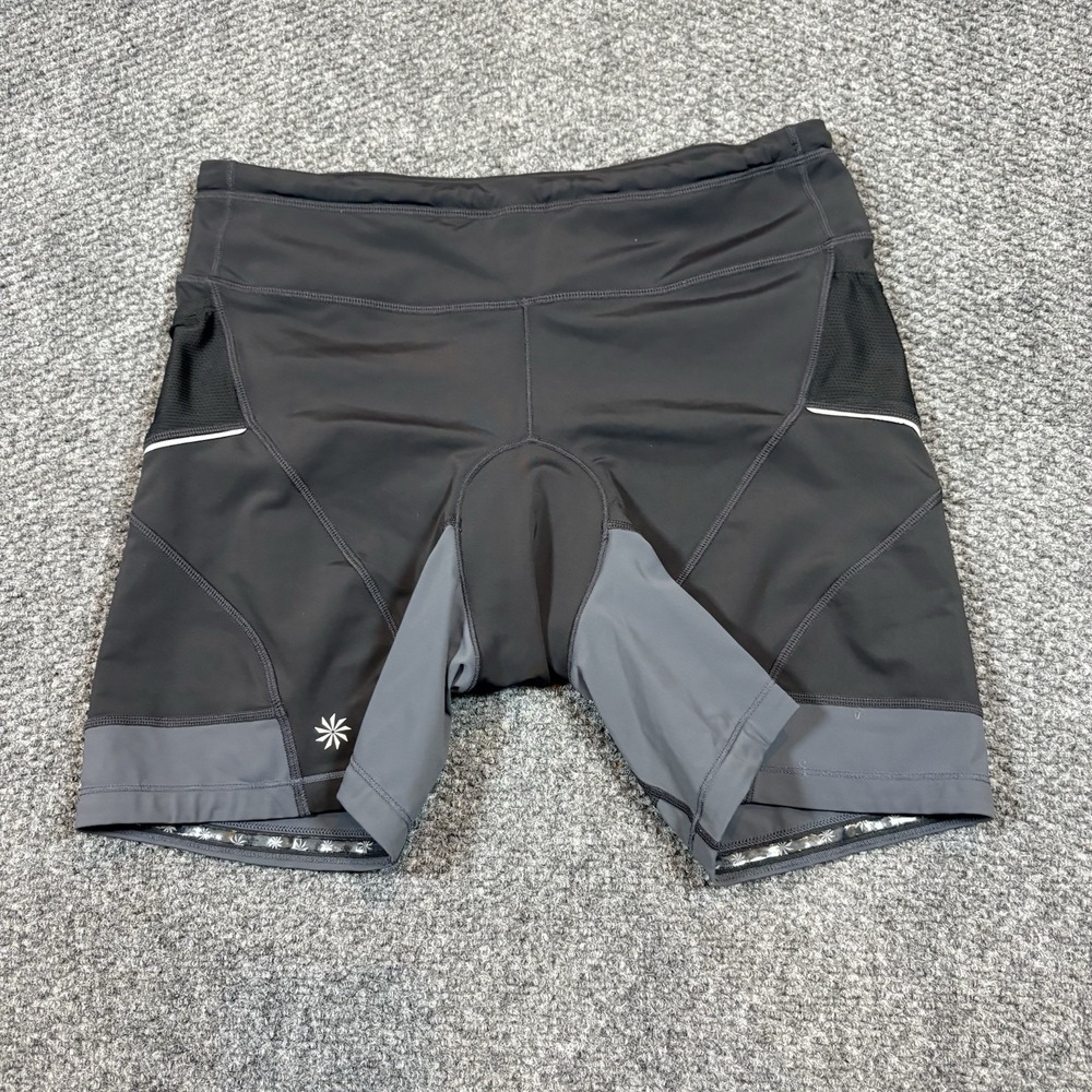 Athleta Womens L Black & Gray Athletic‎ Biker Shorts